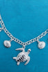 Waikiki Turtles & Shells Silvertone Charm Necklace and Earring Set