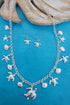 Waikiki Turtles & Shells Silvertone Charm Necklace and Earring Set