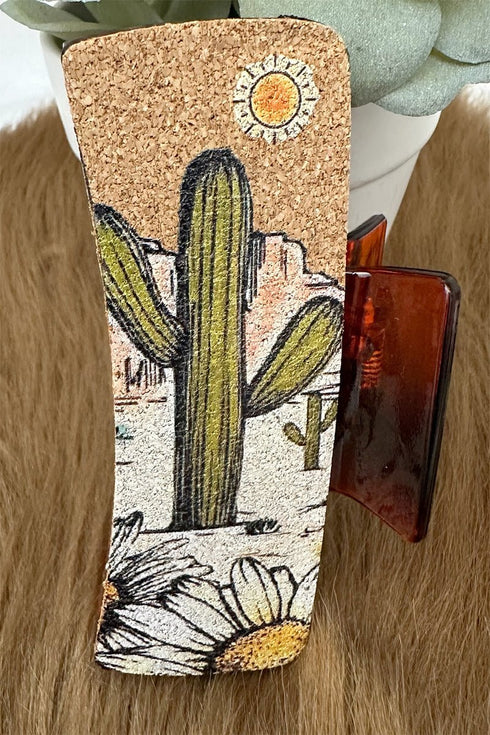 Cactus Prairie Bloom Cork Hair Claw