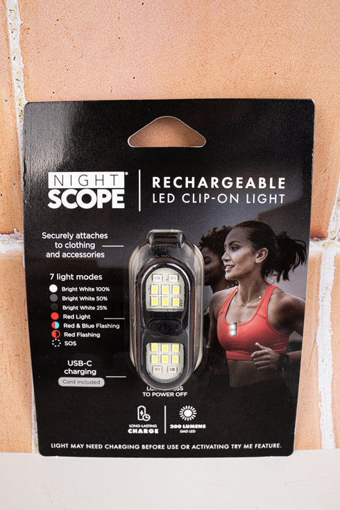 One Night Scope Rechargeable LED Clip-On Light - SHIPS ASSORTED