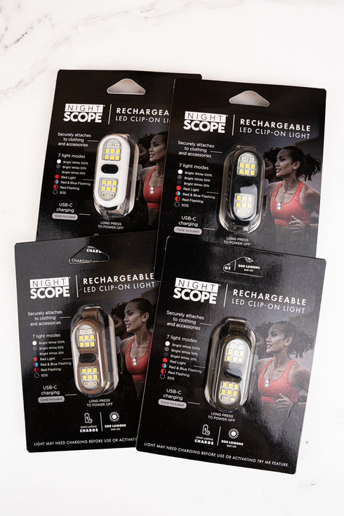 One Night Scope Rechargeable LED Clip-On Light - SHIPS ASSORTED