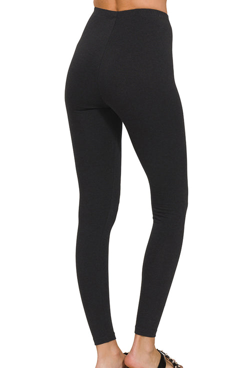Pure And Simple Black Premium Cotton Leggings