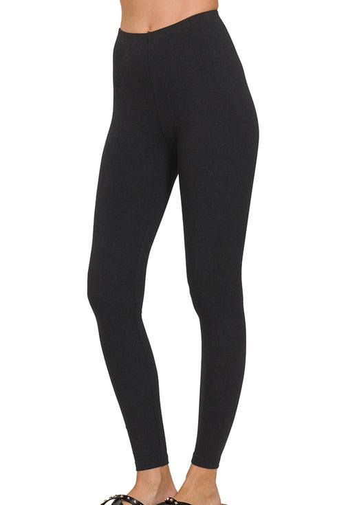 Pure And Simple Black Premium Cotton Leggings