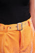 Saturday Shimmer Orange Crystal Belted Shorts