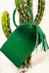 Green Faux Ostrich Bangle Clutch