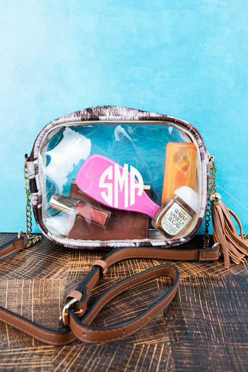 Moosic To My Ears Faux Leather Clearview Crossbody