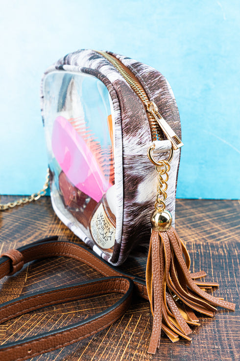 Moosic To My Ears Faux Leather Clearview Crossbody