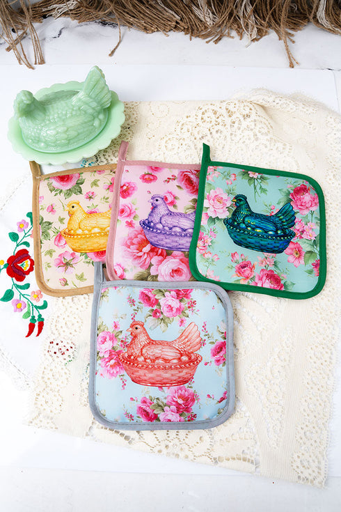 One Heirloom Hen Version 1 Pot Holder -- Ships Assorted