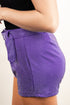 Saturday Shimmer Purple Crystal Belted Shorts