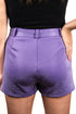 Saturday Shimmer Purple Crystal Belted Shorts