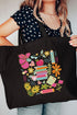 All Things Teacher Canvas Jumbo Tote