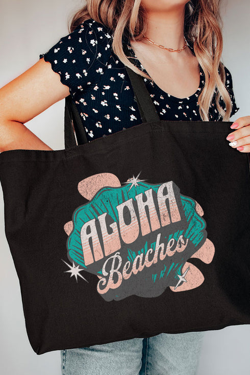 Aloha Beaches Canvas Jumbo Tote