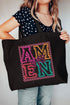 Amen In Color Canvas Jumbo Tote