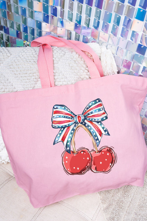 America Cherries Canvas Jumbo Tote
