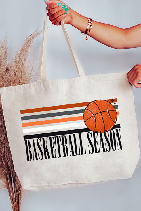 Basketball Season Canvas Jumbo Tote