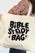 Black Bible Study Bag Canvas Jumbo Tote