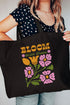 Bloom With Grace Canvas Jumbo Tote