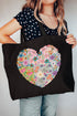 Boho Floral Heart Jumbo Tote
