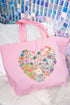 Boho Floral Heart Jumbo Tote