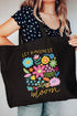 Boho Let Kindness Bloom Canvas Jumbo Tote