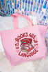 Books Are My Love Language Canvas Jumbo Tote