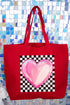 Bubble Heart Retro Canvas Jumbo Tote