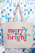 Candy Colors Merry And Bright Canvas Jumbo Tote