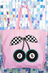 Checkered Cherries Canvas Jumbo Tote