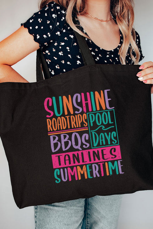 Colorful Summertime Canvas Jumbo Tote