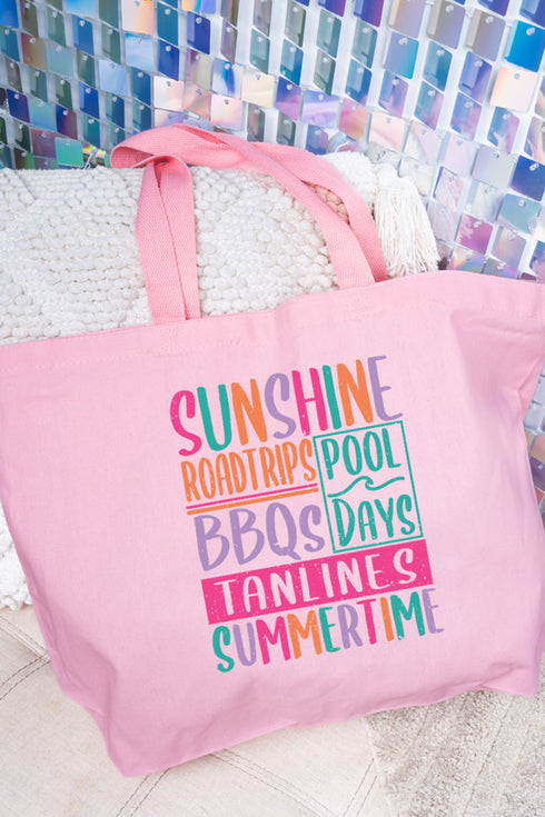 Colorful Summertime Canvas Jumbo Tote