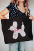 Coquette Balloon Dog Canvas Jumbo Tote