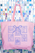 Coquette Coastal Stamps Canvas Jumbo Tote