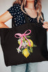 Coquette Lemon Blossom Canvas Jumbo Tote