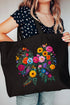 Coquette Wildflowers Canvas Jumbo Tote
