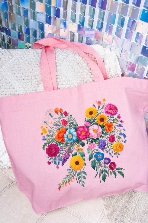 Coquette Wildflowers Canvas Jumbo Tote