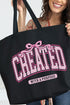 Pink Created With A Purpose Canvas Jumbo Tote
