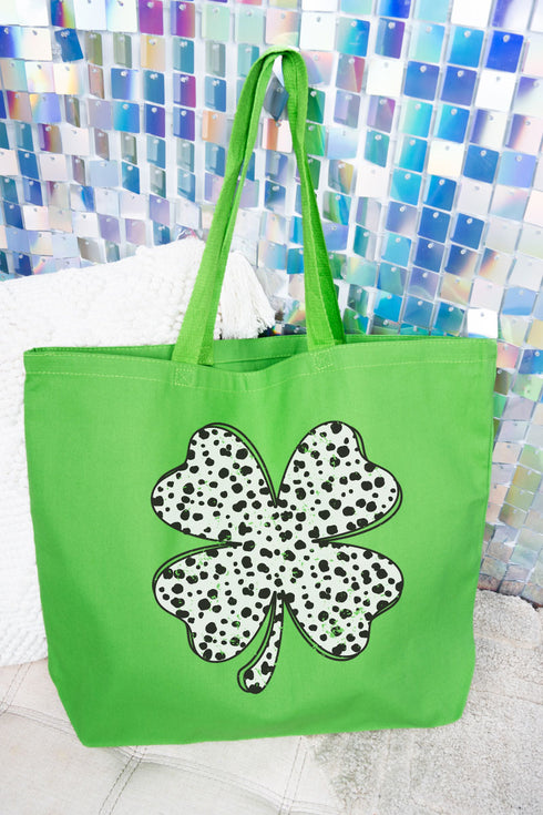 Dalmatian Dots Clover Canvas Jumbo Tote