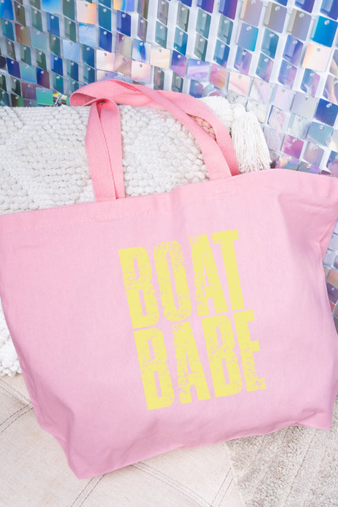 Distressed Boat Babe Canvas Jumbo Tote