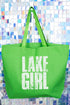 Distressed Lake Girl Canvas Jumbo Tote