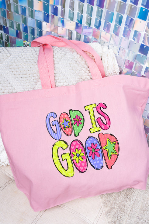 Doodle God Is Good Canvas Jumbo Tote