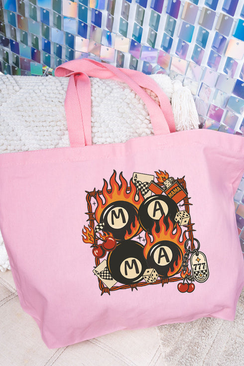 Eight Ball Mama Canvas Jumbo Tote