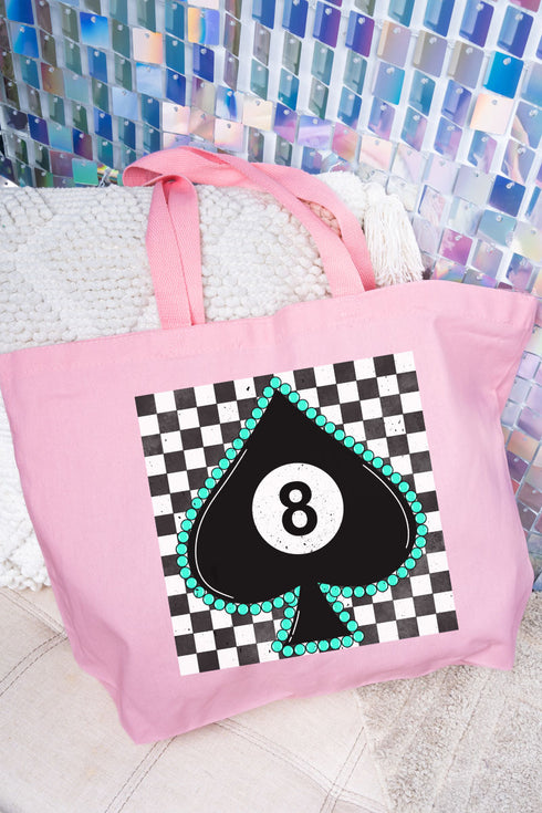 Eight Of Spades Canvas Jumbo Tote
