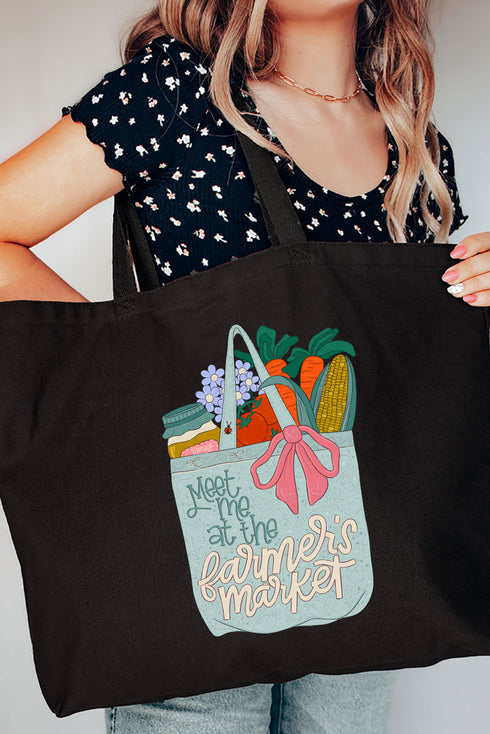 Farmer's Market Girly Canvas Jumbo Tote