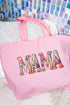 Faux Patchwork Mama Canvas Jumbo Tote