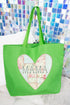 Faux Patchwork Quilt Mama Heart Canvas Jumbo Tote