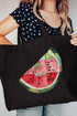 Faux Patchwork Watermelon Canvas Jumbo Tote