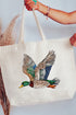 Faux Rhinestone Mallard Canvas Jumbo Tote