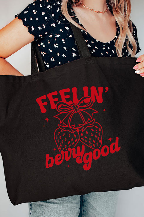 Feelin' Berry Good Canvas Jumbo Tote