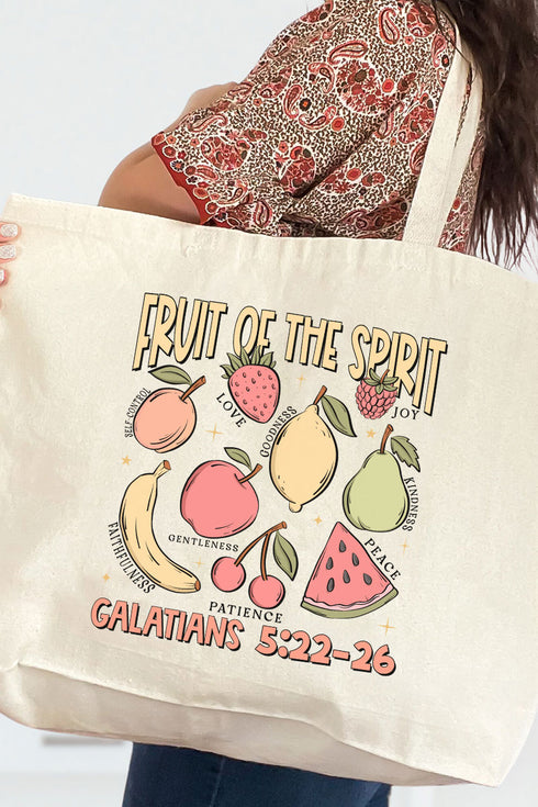 Fruit Of The Spirit Canvas Jumbo Tote