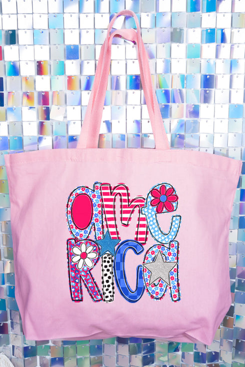 Funky Letters America Canvas Jumbo Tote
